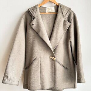 Vintage Linda Lundstrom La Parka Light Grey Classic Wool Short Parka M/L